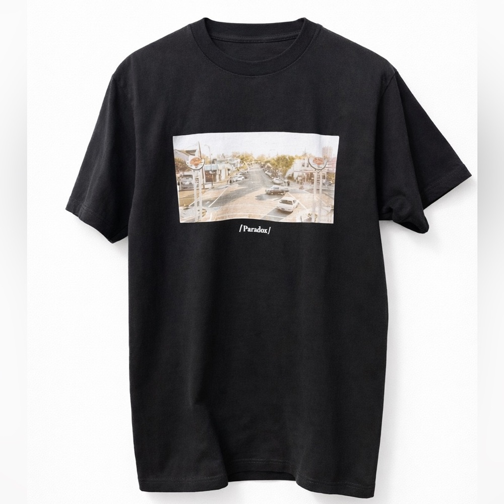 Black Graphic Tee M Streetwear Urban Photo Print T-Shirt